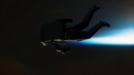 Astronaut-Schwebt-über-Der-Erde